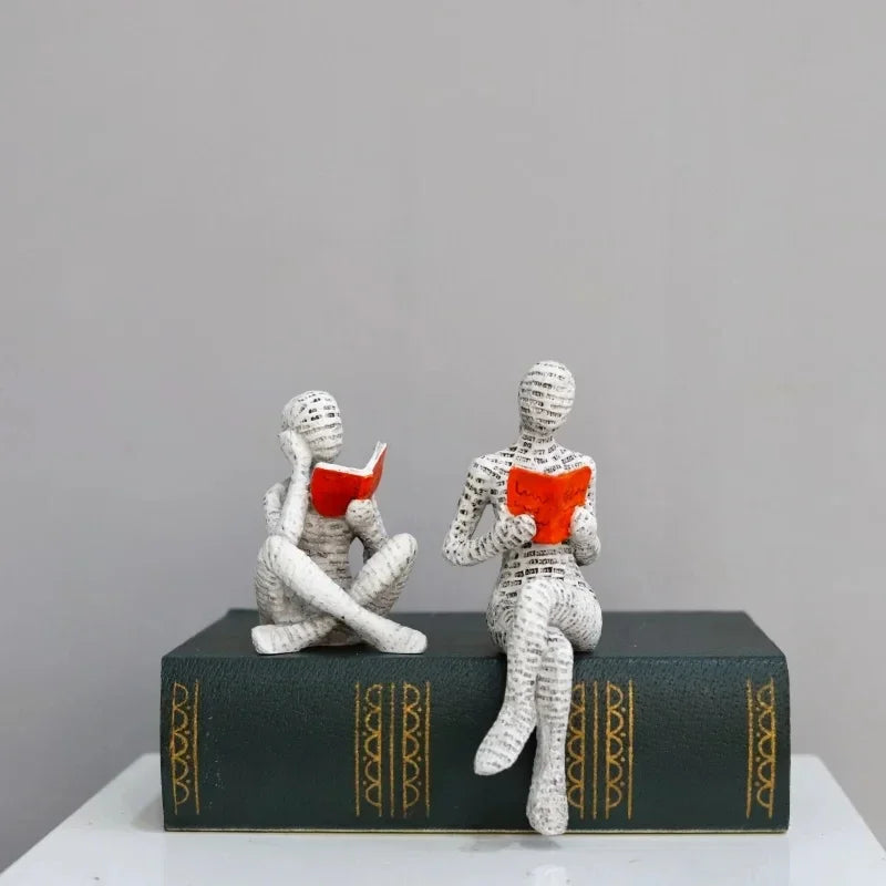 Estatua de pensadora creativa, mujer lectora artística, diseño moderno para el hogar, la oficina, estantería, mueble de TV, decoración y adorno de escritorio.