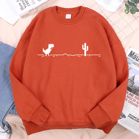 Network Malfunction Little Dinosaur Sweatshirts Men Women Casual Hoody Hip Hop Comfortable Streetwear Loose Warm Clothes Hoodies - Lootquake