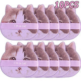 10PCS Cute Cat Makeup Puff Foundation Cosmetic Puff Smooth Powder Concealer Beauty Dry and Wet Dual-use Powder Puff Makeup Tool