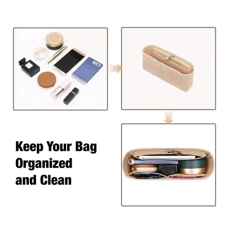 Felt Insert Bag Organizer Bag In Bag For Handbag Purse Organizer for Longchamp Mini Shoulder Bag - Lootquake