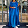 VONDA 2024 Elegant Women Satin Long Dress Autumn Maxi Sundress Elegant O-Neck 3/4 Bat Sleeve Casual Vestido Party Robe Oversize - Lootquake