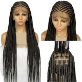 36" Cornrow Braided Full Lace Wig | Knotless Box Braids | Baby Hair | Synthetic Braiding Wig for Black Women