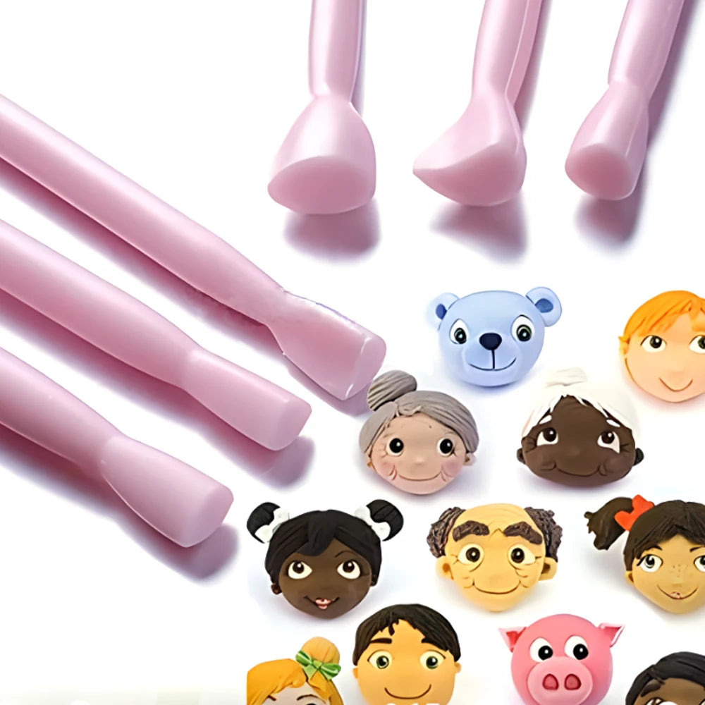 Statue Face Sculpting Shaping Tools Fondant Cake Eye Decorating Carving Pen Plastic Marshmallow Modeling Pen DIY Baking Tools