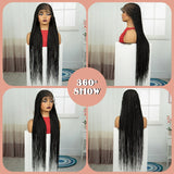 36" Cornrow Braided Full Lace Frontal Wig | Knotless Braids | Synthetic Braided Wig with Baby Hair for Black Women