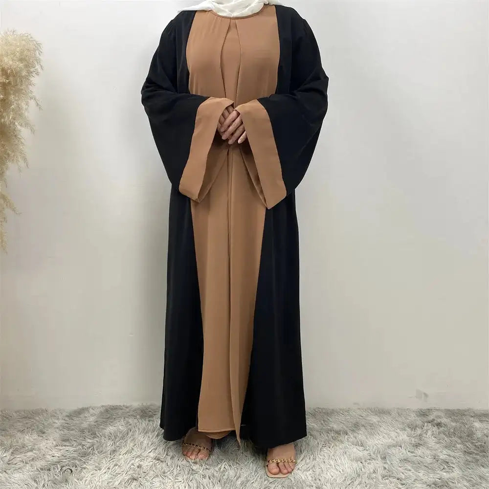 Vestido de fiesta musulmán Eid para mujer, Abaya de Ramadán, vestido largo falso de dos piezas, marroquí, Dubái, Turquía, bata Jalabiya 2024