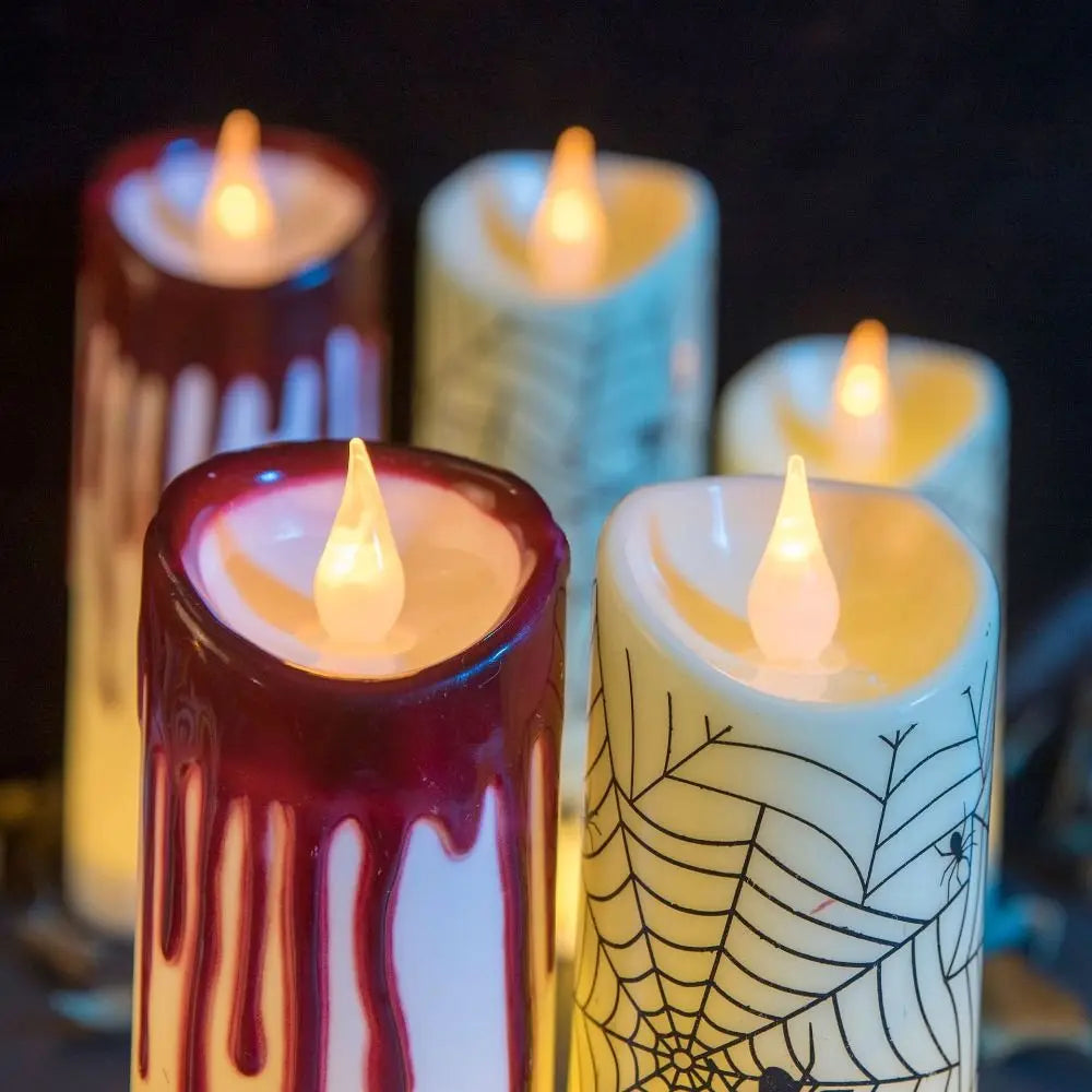 Bougie électronique amusante pour Halloween, veilleuse à LED, décoration d'intérieur, arrangement créatif