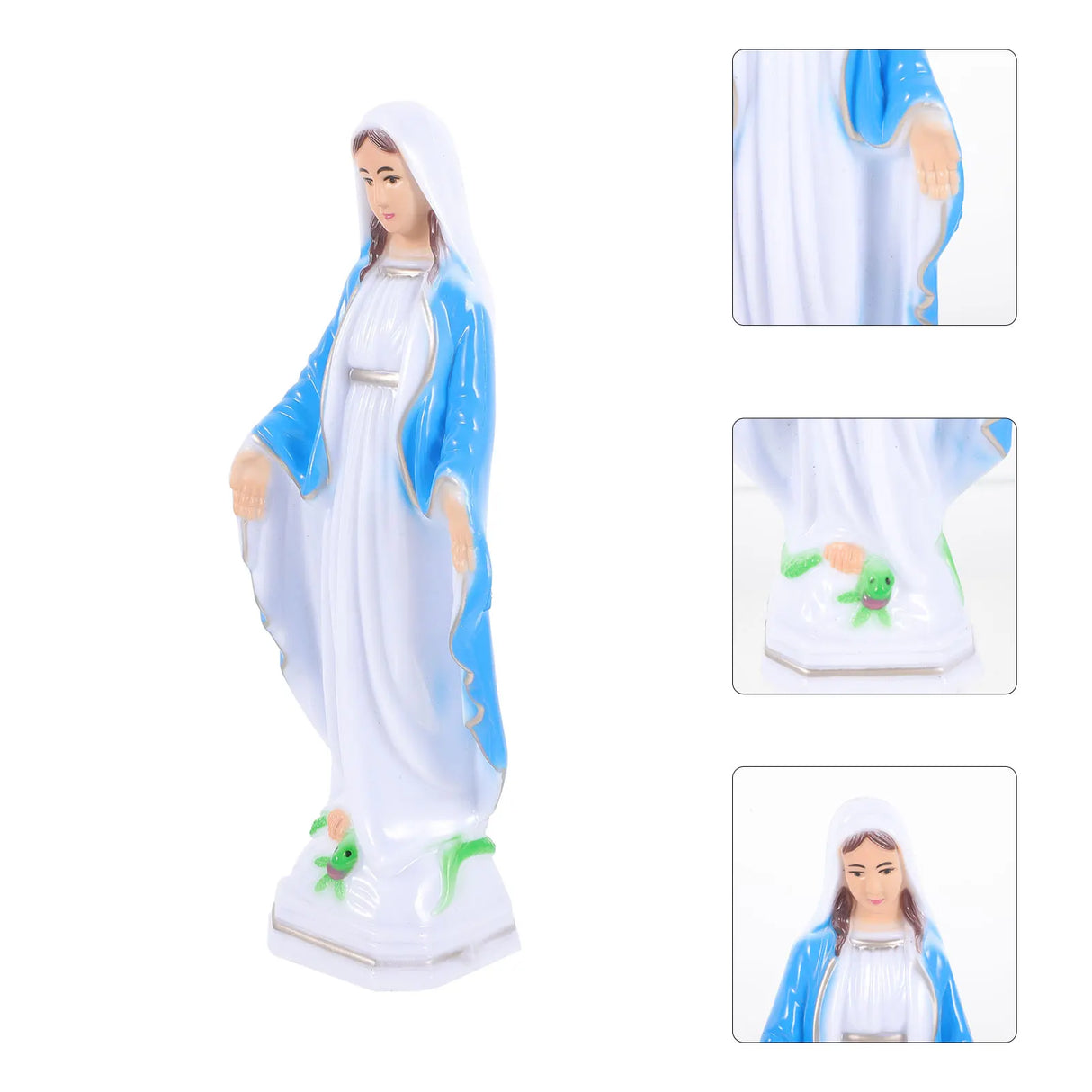 Plastic Virgin Statue Virgin Statue Mini Religious Decor Catholicism Adornment Desk Garden Church Sculpture Figurine