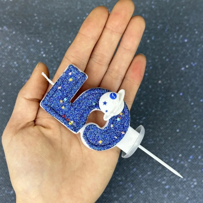 Vela con número, vela azul creativa para pastel de cumpleaños, para usar en fiestas de cumpleaños y decoración de bodas, día de la madre, graduación.
