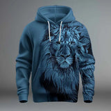 2024 Funny 3D Lion Printed Hoodies For Men Fashion Loose Sweatshirts Street Trend Harajuku Men's Clothes Autumn New Pullover - Lootquake