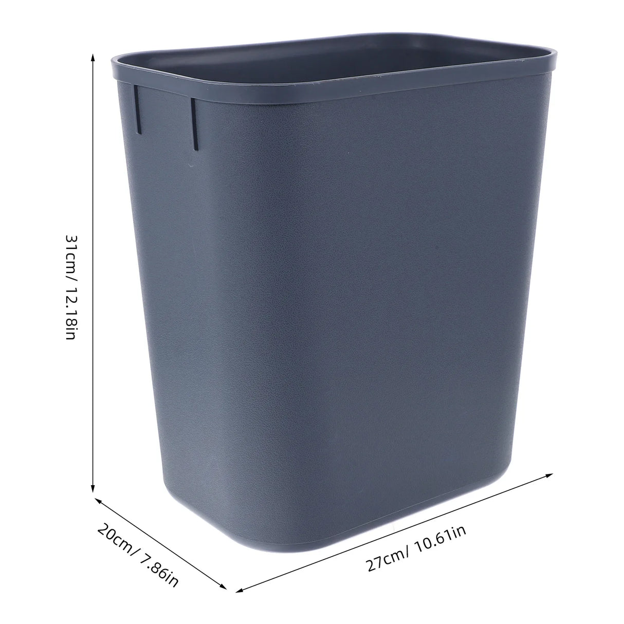 Grande poubelle carrée de 15 L, poubelle de cuisine en plastique, panier à déchets sous l'évier, bureau, conception peu encombrante, entretien facile