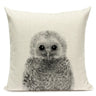 Black and White Cute Animals Cushion Cover - Animal Portrait Decoration Throw Pillow Case 45x45cm for Home Sofa Decor