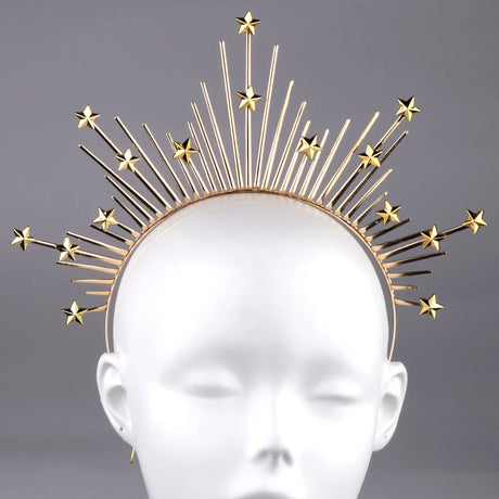 Star Shape Crown Headband Queen's Goddess Halo Halloween Costume Headwear Party Cosplay Headgear Jewelry Accessories - Lootquake