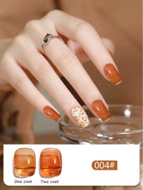 1-12PCS 12ML Ice Clear Amber Gel Nail Polish 2025 Autumn and Winter Popular White Transparent Caramel Color Nail Gel Nail Art