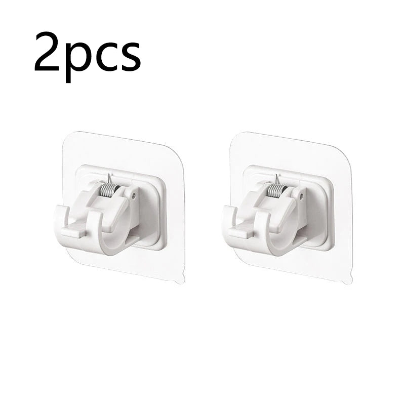 2/4 piezas de abrazaderas autoadhesivas ajustables para barra de cortina, soporte de pared para barra de cortina, sin clavos, para colgar en la pared