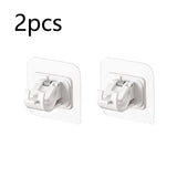 2/4 piezas de abrazaderas autoadhesivas ajustables para barra de cortina, soporte de pared para barra de cortina, sin clavos, para colgar en la pared