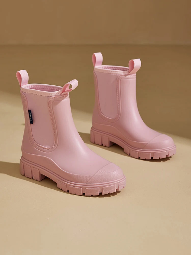Stylish Women's Rain Shoes for Summer: Short-cylinder, Low-top, Wear-resistant and Waterproof Water Boots