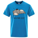 Need More Sleep Cartoons Bear Men Tshirt Street T-Shirts Hip Hop Unisex Tops Fashion Cotton Clothes Casual Breathable T Shirt - Lootquake