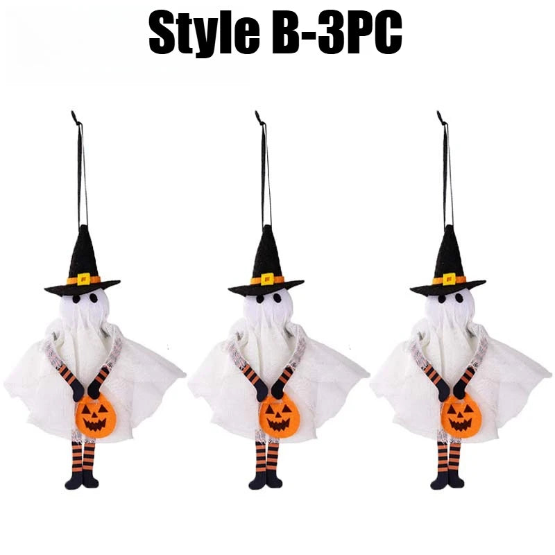 DIY Halloween Hanging Ornaments Fabric Pumpkin Ghost Skull Bewitching Decor Home Party Spooky Season