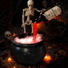 Caldero de bruja de Halloween con luz LED y generador de niebla, decoración de esqueleto para fiestas de Halloween espeluznantes, hogar y fiestas de Halloween.