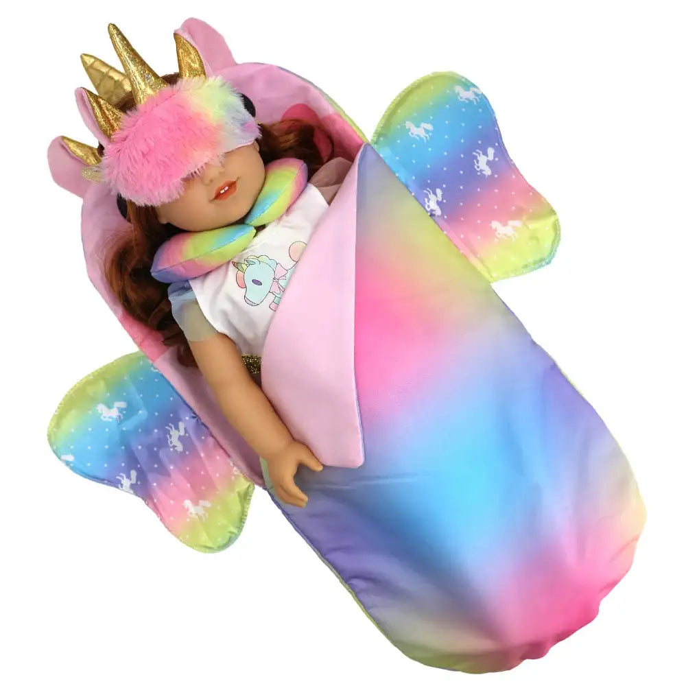 Mochila de moda para muñecas americanas de 15 a 18 pulgadas, asiento de seguridad, manta y saco de dormir, regalo para niñas.