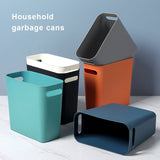 Large Trash Can without Cover Wastebasket Garbage Container Space-Saving Outdoor Bathroom Bedroom Kitchen Home Blue