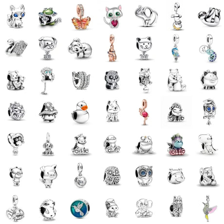 New 925 Silver Animal Series sloth frog Charm Duck pig bear Bead Fit original Bracelet decoration Women Pendant For Jewelry Gift - Lootquake