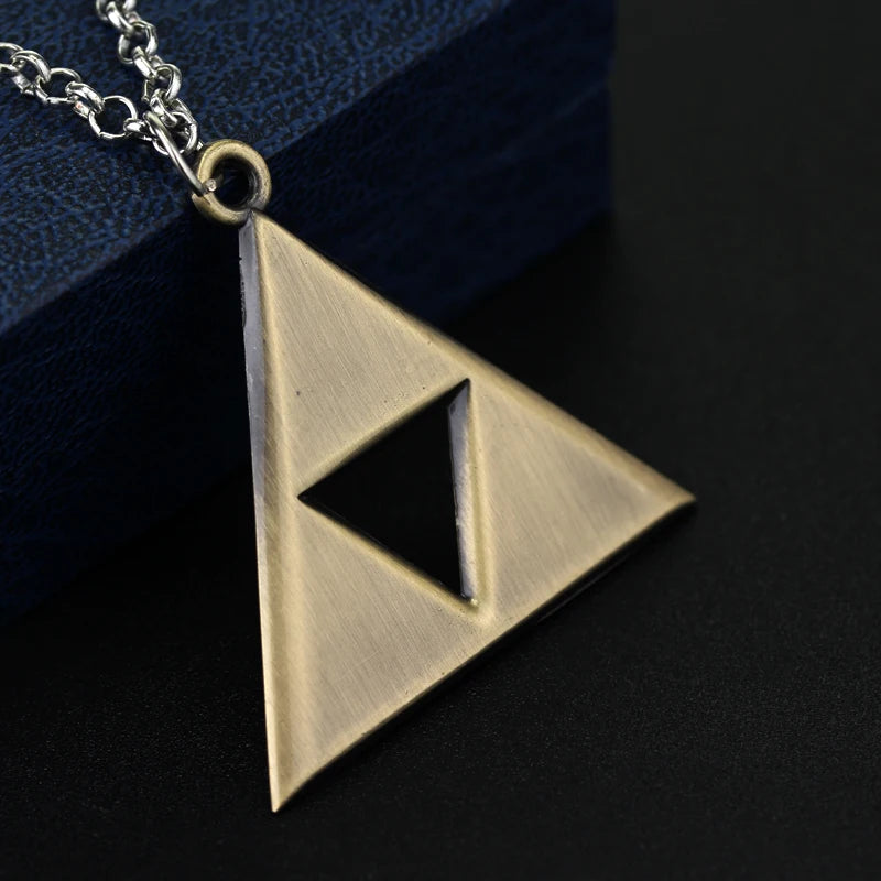 Breath of the Wild Vintage Necklace for Men Women LoZ Game Triforce Triangle Amulet Choker Necklace Cosplay Party Jewelry Gifts - Lootquake