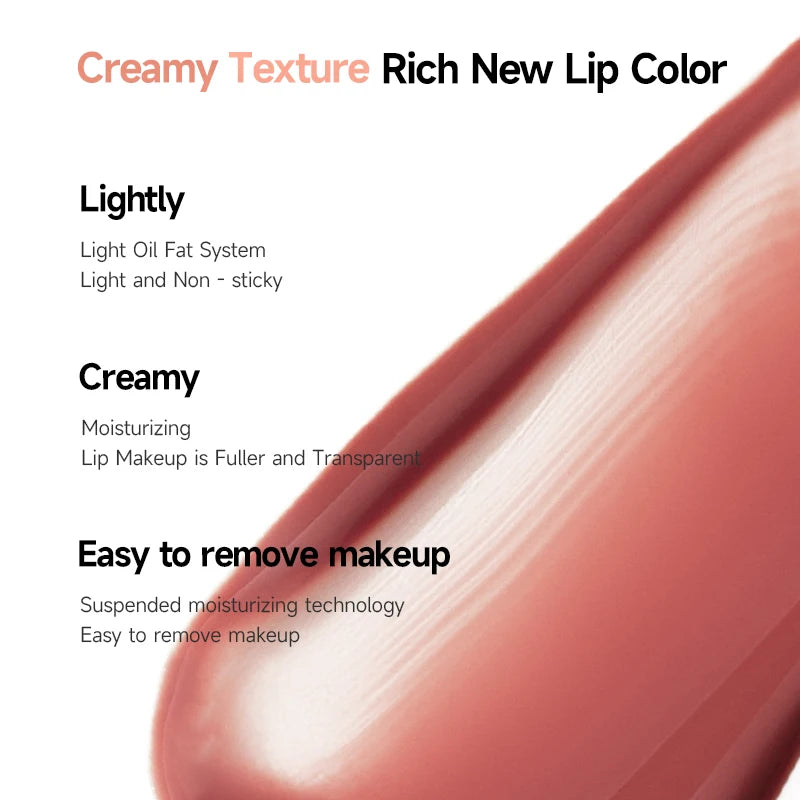 1PC Mild Texture, Highly Pigmented, Non-sticky, Moist and Glossy, Long-lasting Lip Glaze Lipstick, Perfect Gift Series for Girls