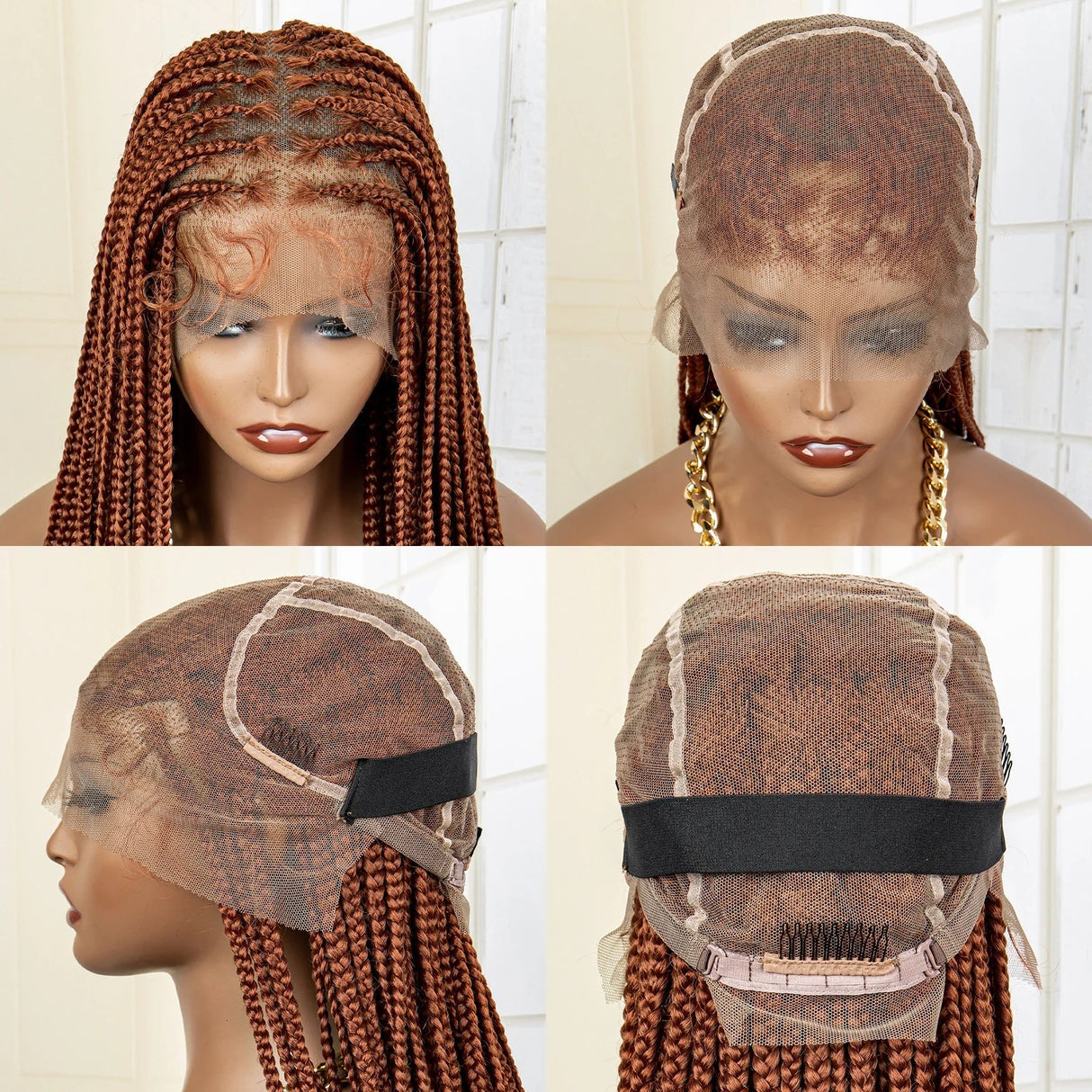 350# Blonde HD Full Lace Braided Wig | Knotless Box Cornrows | Crochet Braids | Synthetic Braids for Black Women
