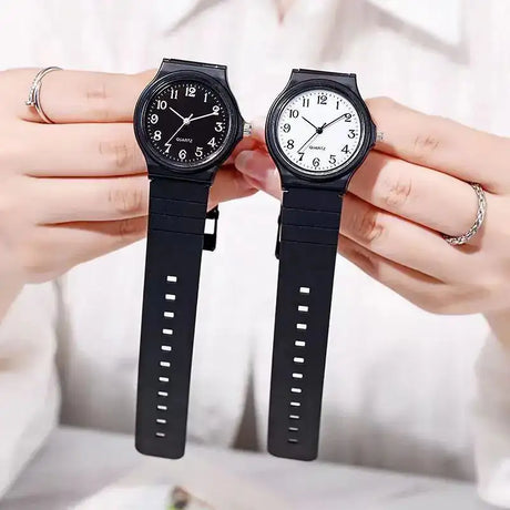 YIKAZE Exam Watch Silicone Strap Simple Women Watch Student Ladies Quartz Wristwatch Waterproof Round Small Dial for Women - Lootquake