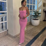 Dulzura Women 2025 Summer Party Club Evening Streetwear Bodycon Beach Basic Black Long Dress Wholesale Items For Business D22775