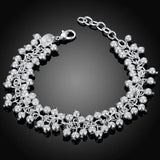 Pulsera de plata de ley 925 con dije de moda para hombre y mujer, cadena de cuerda trenzada, joyería fina, regalo de boda, fiesta y Navidad.
