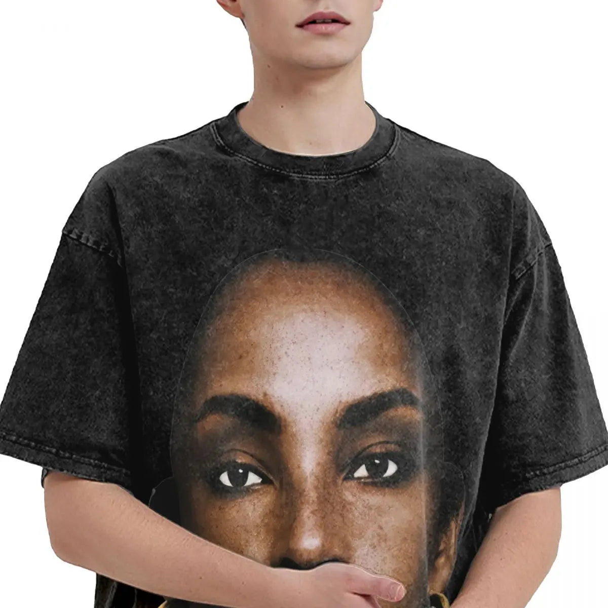 Retro Sades Singer Washed T Shirts Streetwear Hip Hop Novelty T-Shirt Tees Tops Men Women Cotton Harajuku Summer - Lootquake