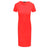 652F Women Summer Short Sleeve Plain Slim Fitted Knee Length Package Hip Long Dress - Lootquake