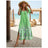 Elegant Dresses For Women Holiday V-Neck Long Dress 3d Vintage Flowers Print Short Sleeve Slit Skirt Summer New Beach Dresses - Lootquake