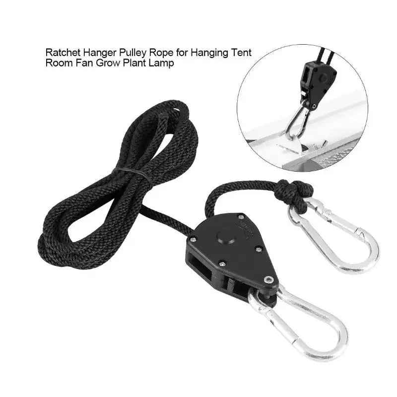 Lanyard Hanging 1/8" Grow Tent LED Grow Light Pulley Rope Ratchet Adjustable Rope For Room Box Growing Light Greenhouse Fixtures - Lootquake