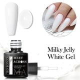 7ml Milky Jelly White Gel Nail Polish Natural Luster Long Lasting Nail Art All for Home DIY Manicure Soak Off UV LED Gel Vernis