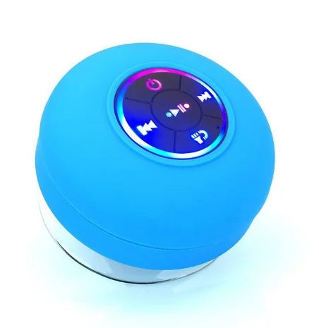 Nuevo altavoz inalámbrico LED Bluetooth impermeable para baño, minialtavoz portátil con ventosa grande, altavoz estéreo para deportes al aire libre