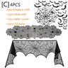 Halloween Decorations Set Spider Web Table Runner Fireplace Scarf Cover Tablecloth 3D Bats Wall Stickers Halloween Party Decor