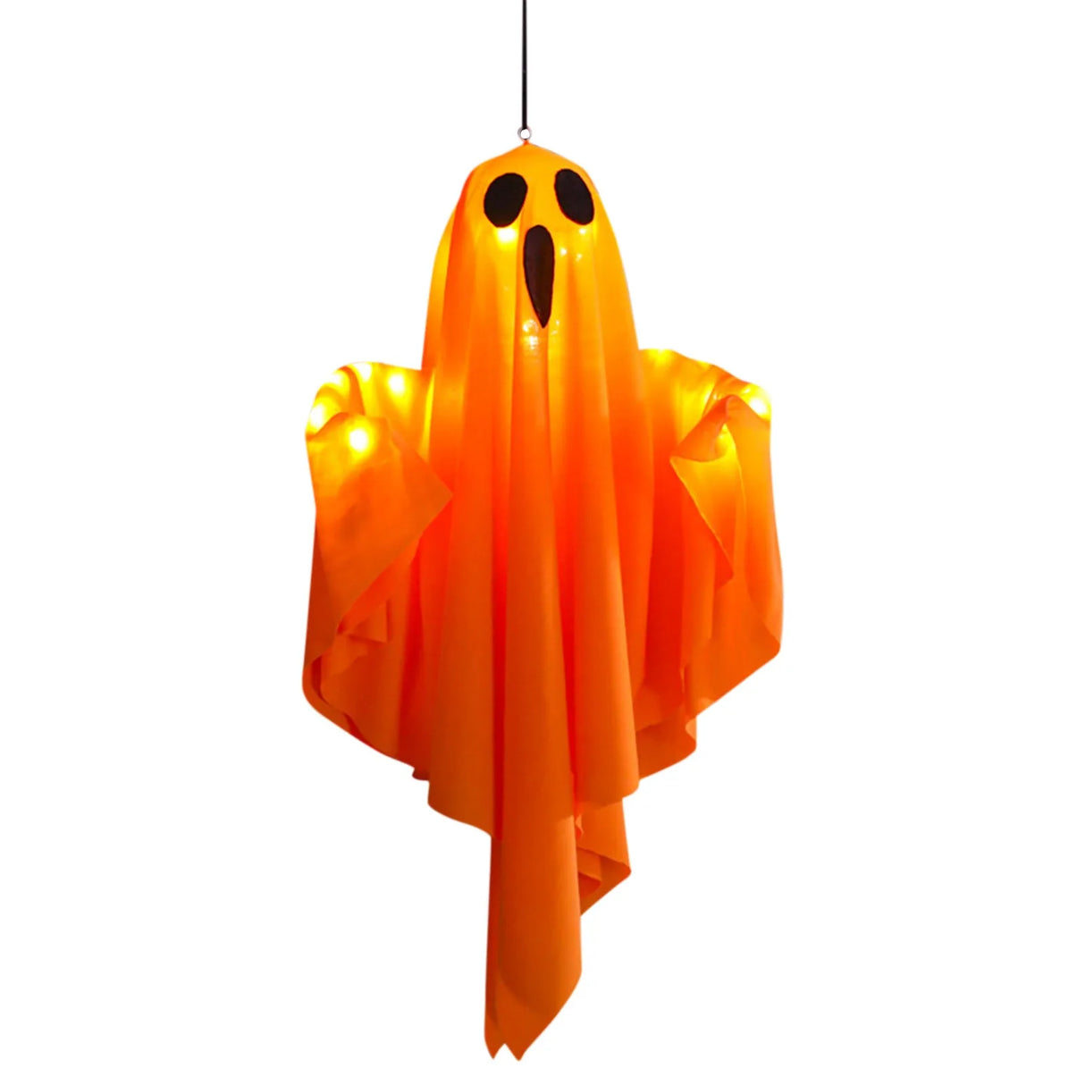 Adornos colgantes de fantasmas de Halloween, luces blancas voladoras, árbol, ventana, pared, adorno aterrador, 50 x 40 cm