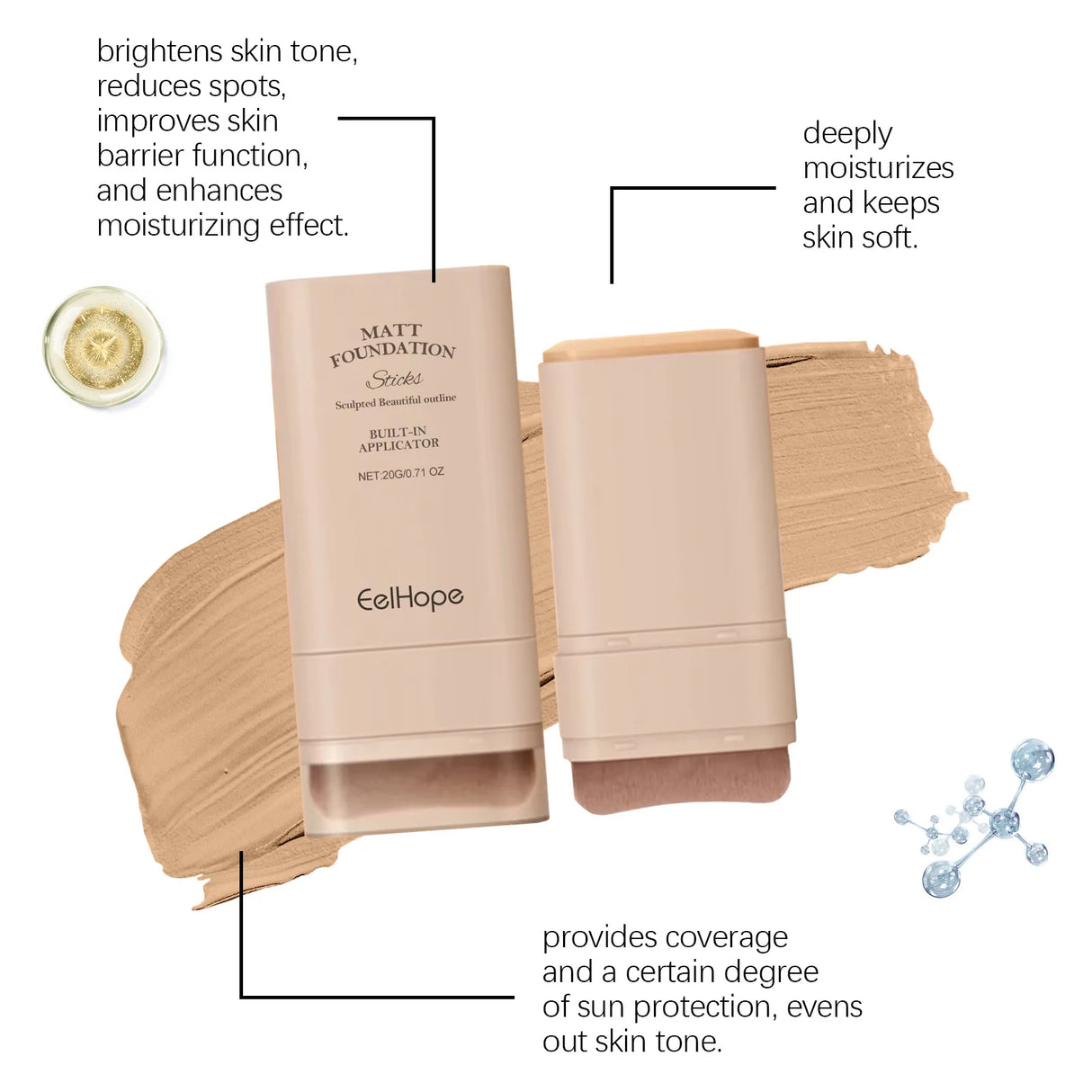 Corrector en crema Eelhope, maquillaje de larga duración, cobertura total, ligero, resistente al agua, corrector facial, cosméticos.