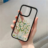 Art Oil Painted Flowers Clear Phone Case