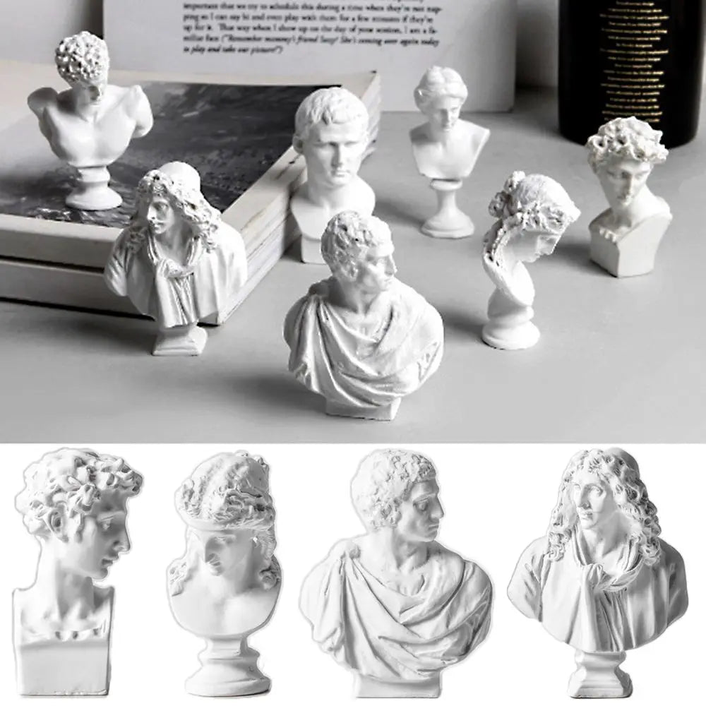 Miniature Desktop Ornament Home Decor Gypsum Portraits Greek Mythology Figurine Famous Sculpture Plaster Bust Statue