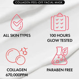 Mascarilla facial desprendible con colágeno Real Collagen Fit, 670 000 ppm de colágeno, elasticidad, hidratación, luminosidad y piel de cristal.
