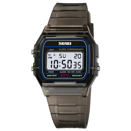 SKMEI Transparent TPU Strap Ladies Wristwatch Shockproof Back Light Display Stopwatch Digital Watches Women 2056 reloj mujer - Lootquake