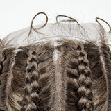 22" Box Braids Full Lace Wig | Two Curly Ponytails | Baby Hair | Synthetic Braided Wig