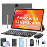 Relndoo Android 14 Tablet 10.1 Inch, 12GB(6+6 Expanded) RAM+128GB ROM, Dual Cameras, BT5.0, WIFI, IPS Display Screen, Type-C