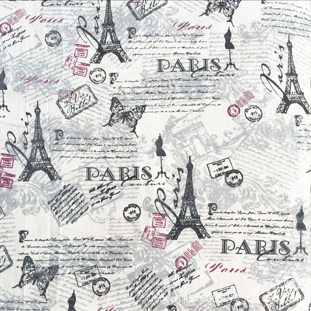 Tela estampada de periódico, tela acolchada de algodón y lino para costura DIY, mantel, cojín, mantel individual, bolsa de almacenamiento, materiales para manualidades
