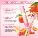 Lip Oil Lipstick Set Lightweight Peach Flavor Lipgloss Lip Deeply Moisturizing Long Lasting Hydration Lip Makeup Cosmetics