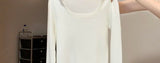 2025 New Long-sleeved Sweaters for Women Slim-fitting Square-neck Bottoming Shirts for Autumn Winter High-end Low-neck Tops - Lootquake